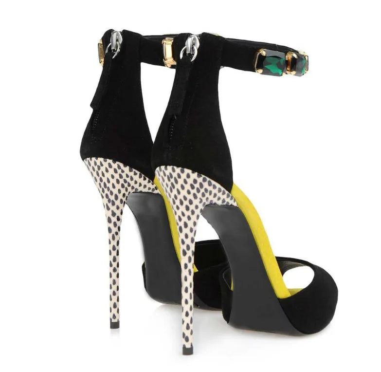 Fashion Elegant Women Crystal Rhinestone High Heel Ladies Quality Party Wear Shoes Sandals