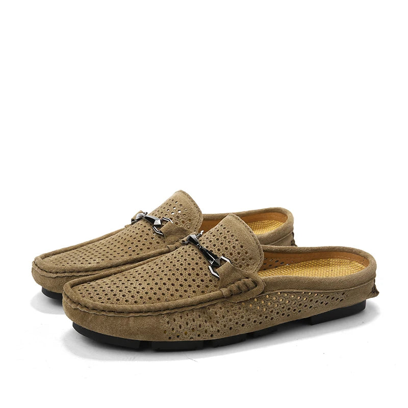Fashion Men Leather Slippers Outdoor