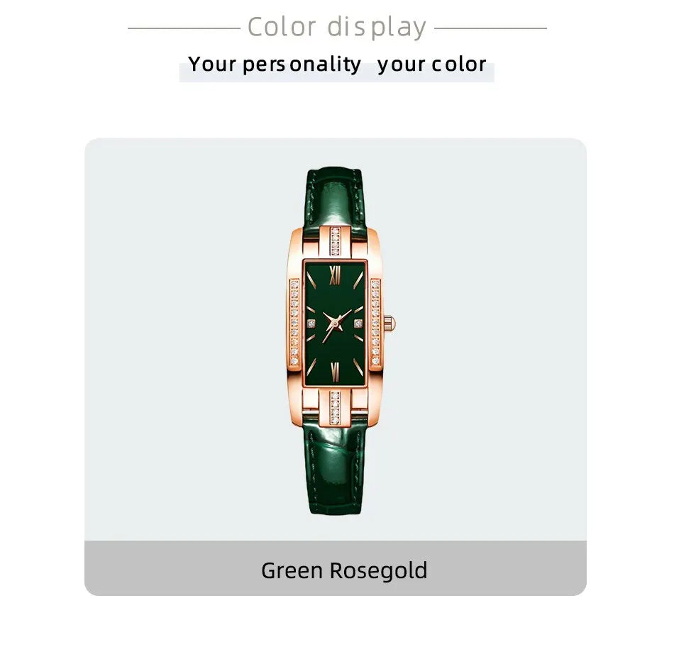 Reloj Mujer 2023 Fashion Diamond Square Watches Women Leather Quartz Watch Elegant Retro Womens Wrist Watch Relogio Feminino