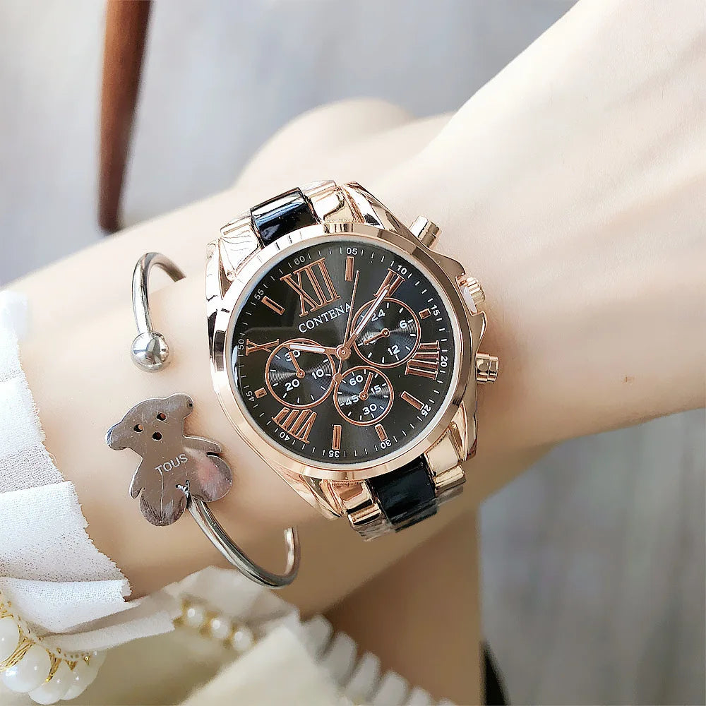 Top Brand Watches Women Luxury Stainless Steel Bracelets Women Quartz Wristwatches Fashion Elegant Ladies Watches Reloj Mujer