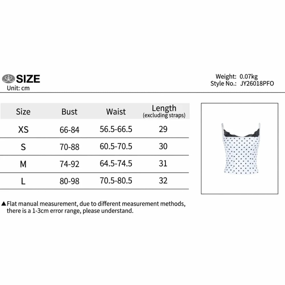 New Lace Splicing Lace Camisole Top Polka Dot Sleeveless Design Polka Dot Top