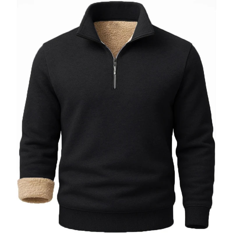 3 Pack Men's Long Sleeve Zip Thick Pullover Winter Warm Sherpa Lined TShirt Men Autumn Outdoor Heavyweight Sweatshirts US SIZE