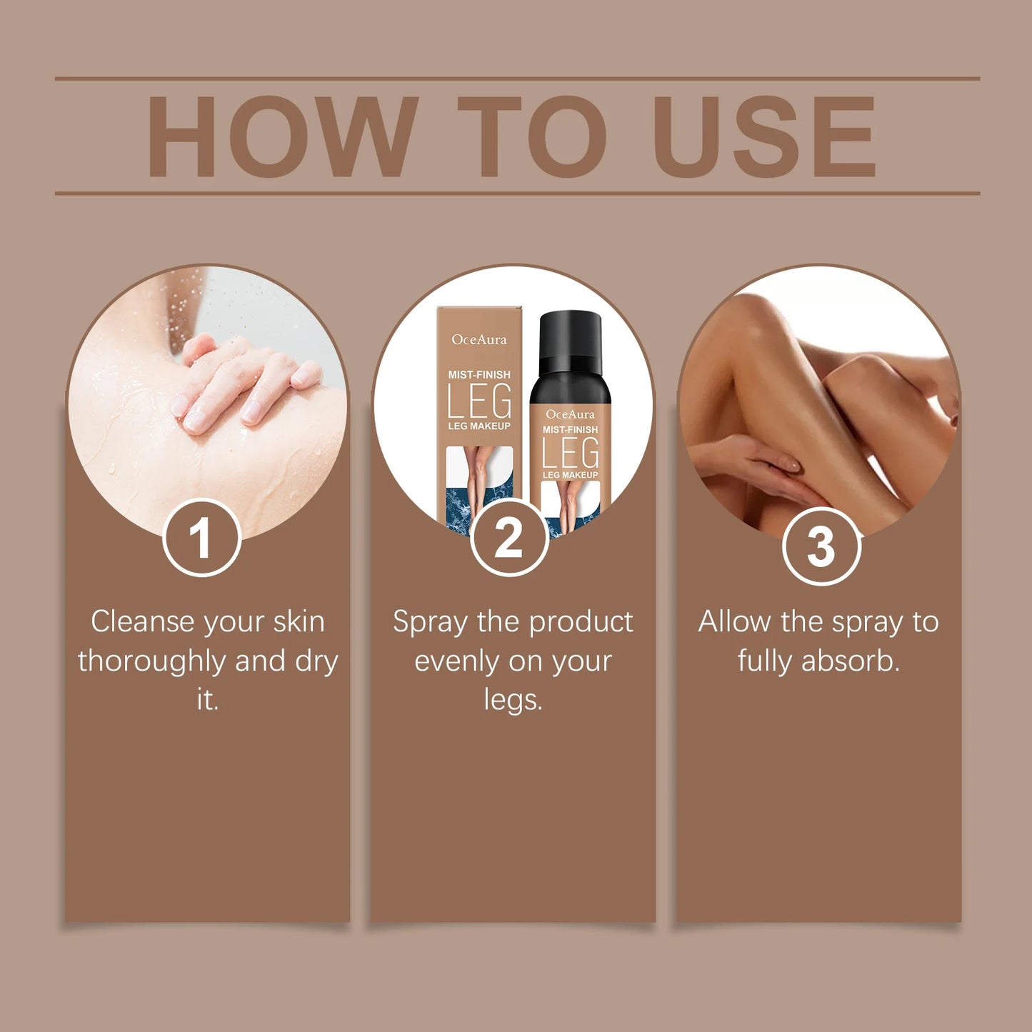Bronze Leg Makeup Liquid Concealer Even Skin Tone Lasting Moisturizing Body Foundation Cover Tattoo Blemish Fake Tanning Spray