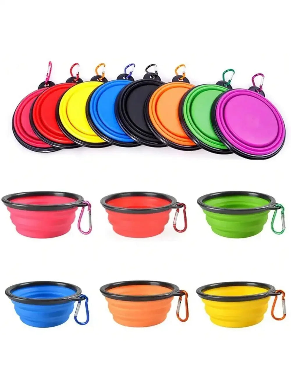The TrailPup – 2-in-1 Foldable Silicone Travel Bowl with Carabiner