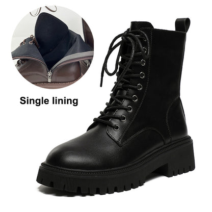British Style Platform Ankle Boots