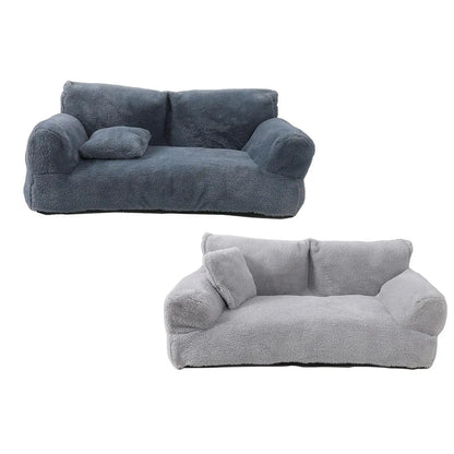 Plush Dog & Cat Sofa Bed – Removable Cover, Non-Slip, All-Season Pet Couch
