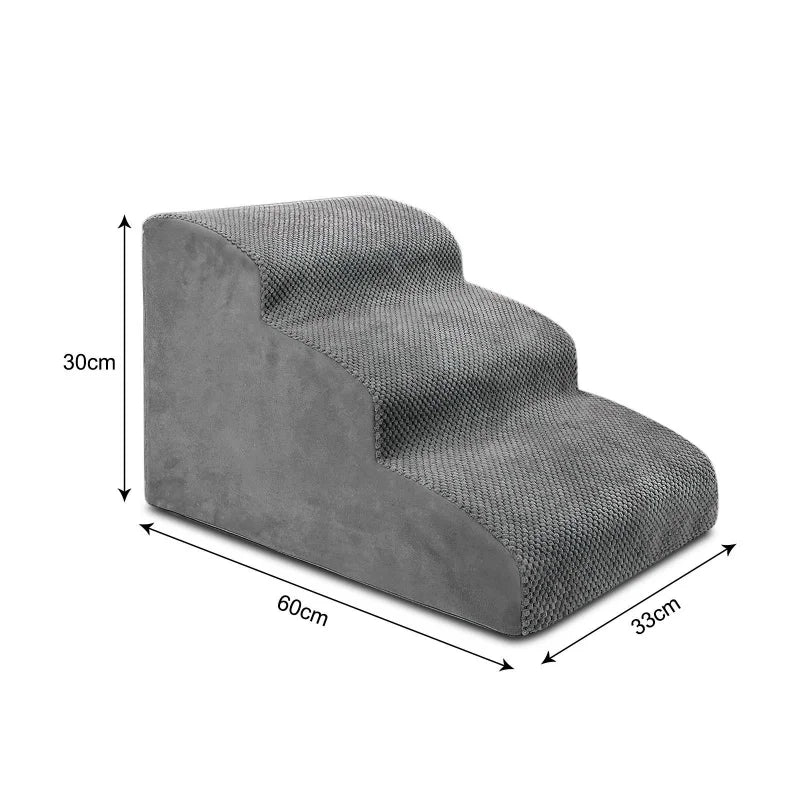 Pet Stairs 3 Steps – Non-Slip Dog & Cat Ramp for Sofa and Bed