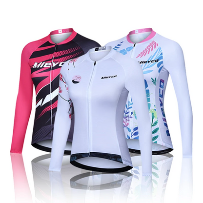 Women Cycling Jersey Long Sleeve Breathable Lightweight Spring Autumn Road Bike Top