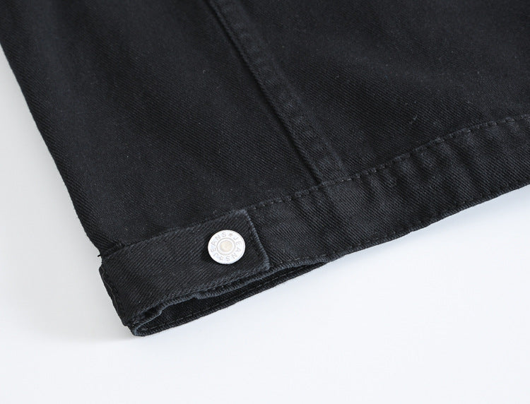 Trendy Men's Spring, Summer and Autumn Denim Vest Black