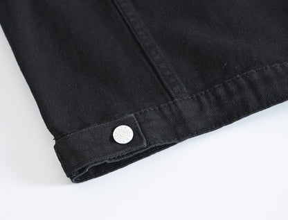 Trendy Men's Spring, Summer and Autumn Denim Vest Black