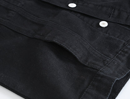 Trendy Men's Spring, Summer and Autumn Denim Vest Black