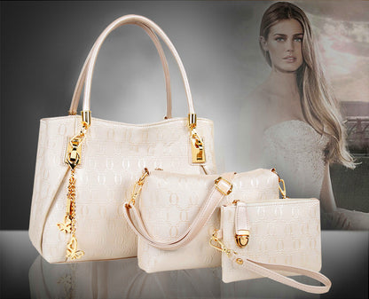 Women's Handbag 3-piece Set Women's Shoulder Bag Fashion Purse Vintage Leather Bag Large Capacity Handbag Inclined Shoulder Bag