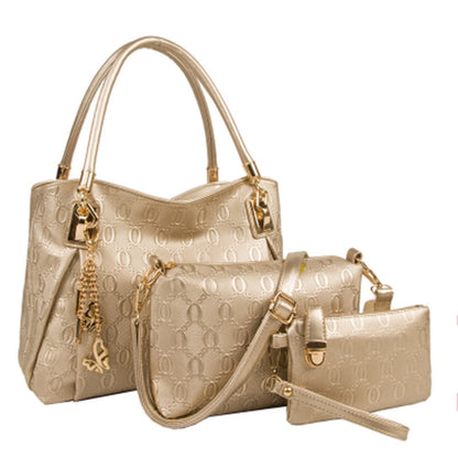 Women's Handbag 3-piece Set Women's Shoulder Bag Fashion Purse Vintage Leather Bag Large Capacity Handbag Inclined Shoulder Bag