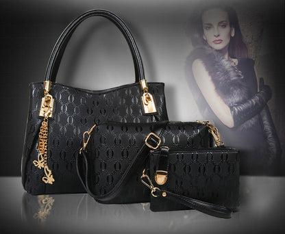 Women's Handbag 3-piece Set Women's Shoulder Bag Fashion Purse Vintage Leather Bag Large Capacity Handbag Inclined Shoulder Bag