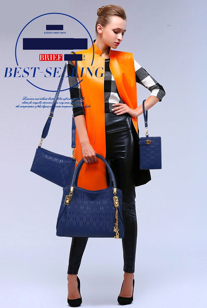 Women's Handbag 3-piece Set Women's Shoulder Bag Fashion Purse Vintage Leather Bag Large Capacity Handbag Inclined Shoulder Bag