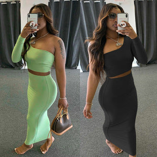 Summer New Foreign Trade European and American Women's Slim-fit Vest Top Sexy Hanging Neck Sleeveless High Split Jongsuit