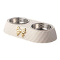 The BowlTie – Stainless Steel Double Pet Bowl with Bow-Tie Stand