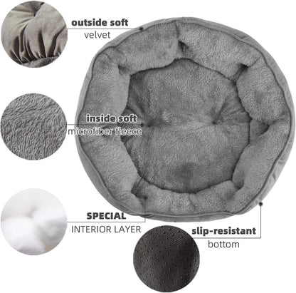 Extra Soft Dog & Cat Bed – Sherpa Fleece Pet Bed | Non-Slip, Machine Washable