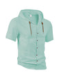 Men's Linen Blend Casual Hooded Shirt