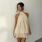 Womens Halter Neck Chiffon Dress