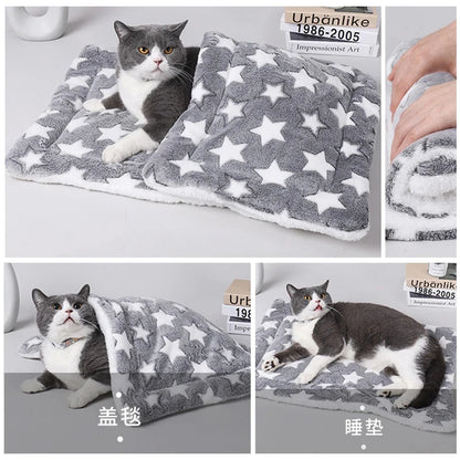 Soft Flannel Pet Sleeping Mat – Dog & Cat Bed | Warm Winter Blanket Cushion