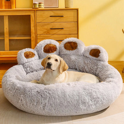 Fluffy Dog Bed – Winter Plush Kennel for Small & Large Dogs | Pet Sofa Cushion