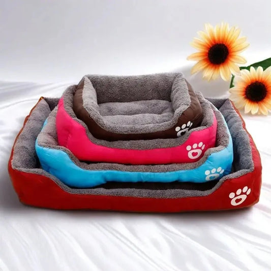 Long Plush Calming Dog Bed – Deep Sleep Cushion with Non-Slip Bottom