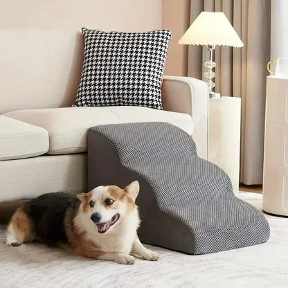 Pet Stairs 3 Steps – Non-Slip Dog & Cat Ramp for Sofa and Bed