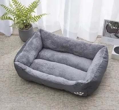 Long Plush Calming Dog Bed – Deep Sleep Cushion with Non-Slip Bottom