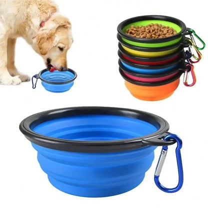 The TrailPup – 2-in-1 Foldable Silicone Travel Bowl with Carabiner