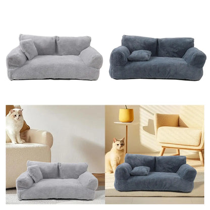 Plush Dog & Cat Sofa Bed – Removable Cover, Non-Slip, All-Season Pet Couch