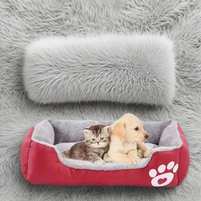 Long Plush Calming Dog Bed – Deep Sleep Cushion with Non-Slip Bottom