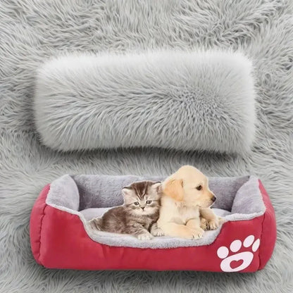 Long Plush Calming Dog Bed – Deep Sleep Cushion with Non-Slip Bottom