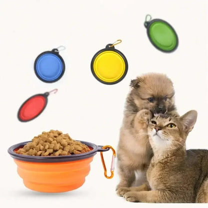 The TrailPup – 2-in-1 Foldable Silicone Travel Bowl with Carabiner