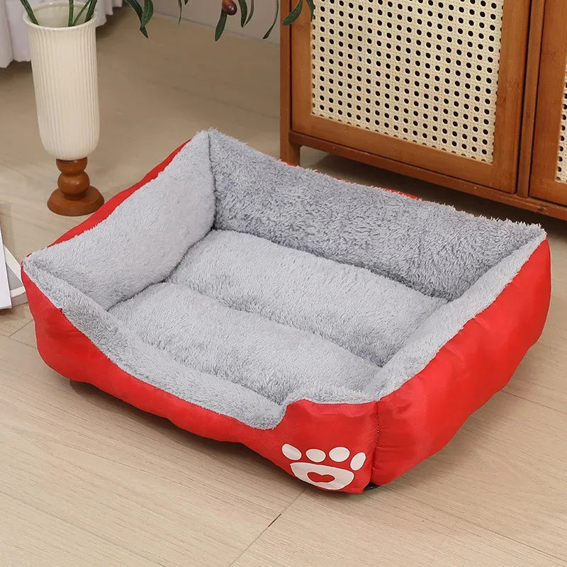 Long Plush Calming Dog Bed – Deep Sleep Cushion with Non-Slip Bottom