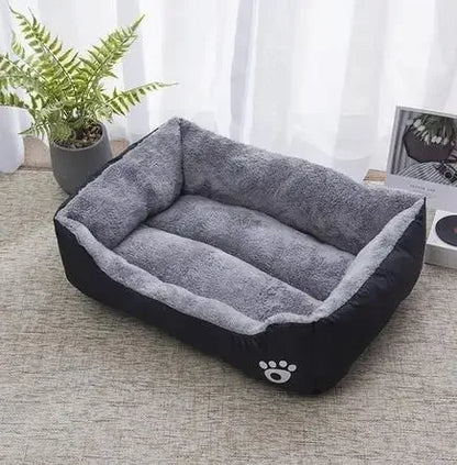 Long Plush Calming Dog Bed – Deep Sleep Cushion with Non-Slip Bottom