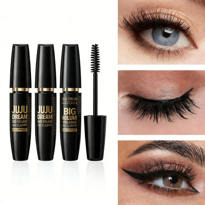 4D Black Mascara Thickening Lengthening Waterproof Fiber Mascara Long Lasting Eyelash Makeup Waterproof Liquid Fiber Mascara