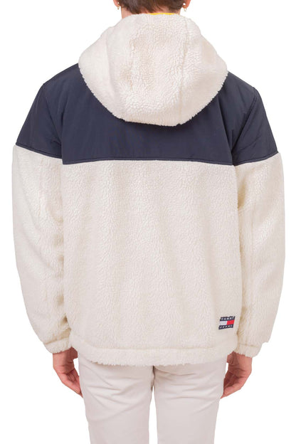 TOMMY JEANS - Men's sherpa relaxed jacket with logo patch  - Size S