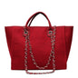 Women Tote Bags Fashion Canvas Large Capacity Handbag Casual Chains Shoulder Bags Ladies Big Messenger Bag Shopping Bag