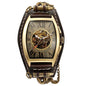 Antique Skeleton Dial Men Automatic Mechanical Watch Vintage Gothic Clock Steampunk Self Winding Watches Brown Rock Reloj Hombre