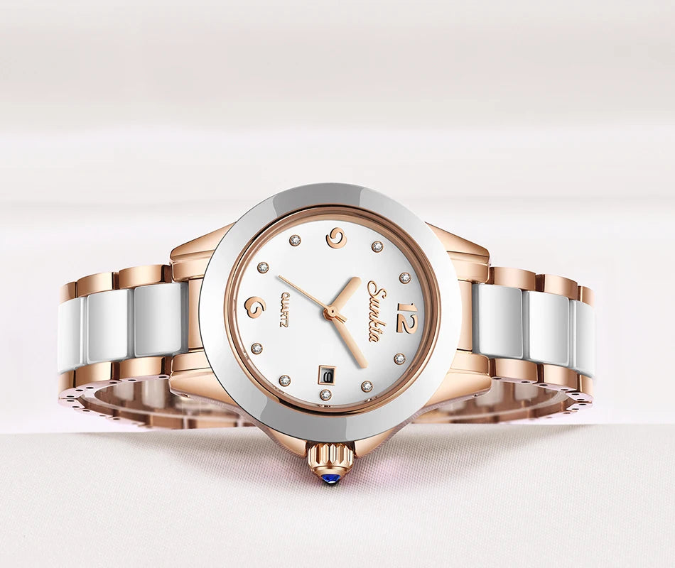 LIGE Brand Sunkta Women Watch 2020 Fashion Ladies Ceramic Wrist Watch Women Dress Watches Stainless Steel Waterproof Date Clock