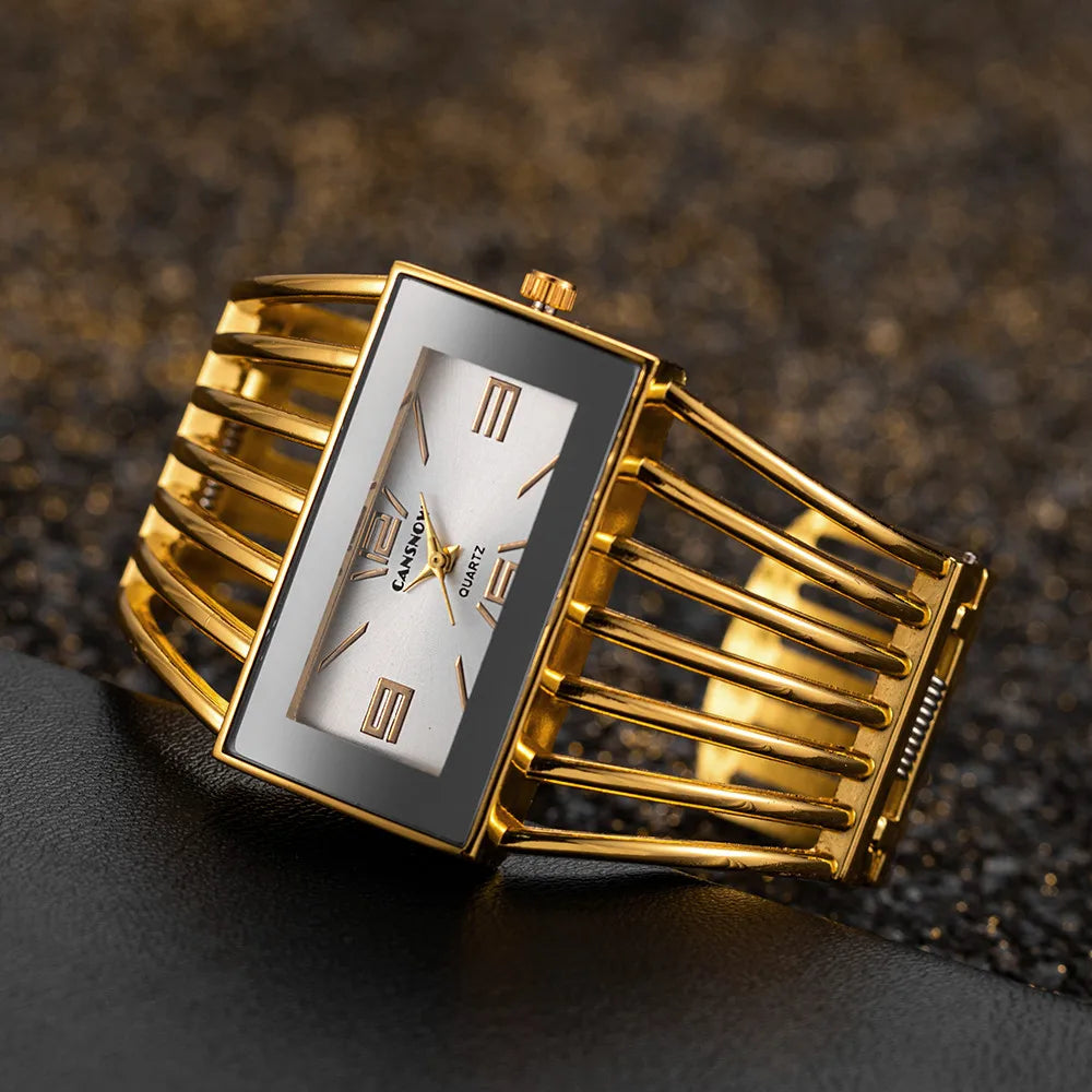 Luxury Fashion Rose Gold Watches Women Stainless Steel Bracelet Bangle Rectangle Quartz Watch Clock zegarek damski relogio