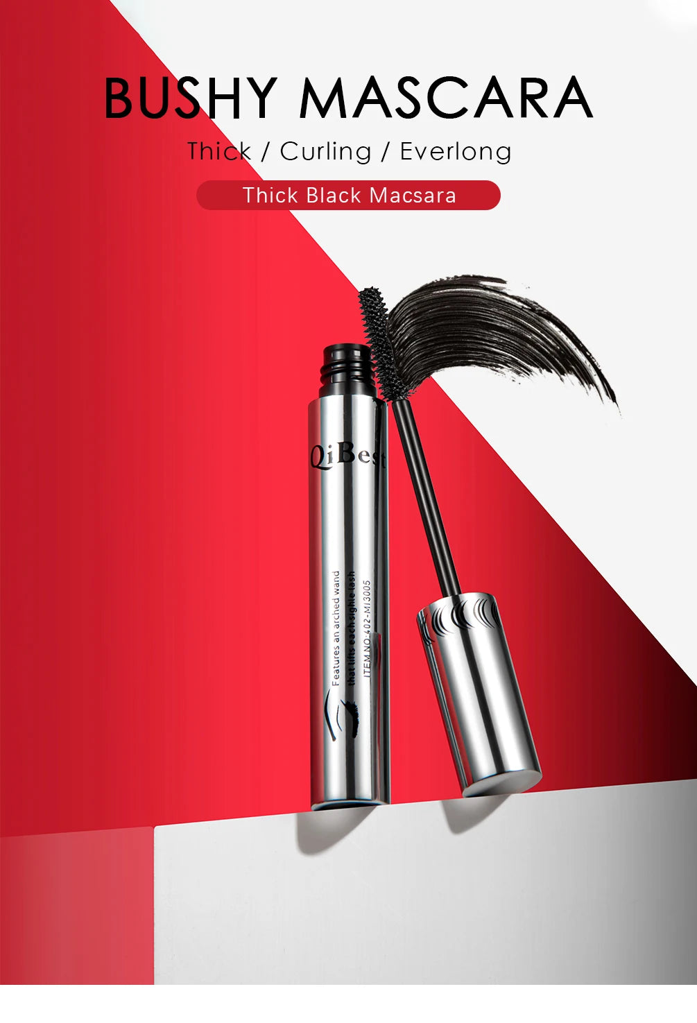 4D Mascara Lengthening Black Lash Eyelash Extension Eye Lashes Brush Beauty Makeup Long-wearing Waterproof Silver Color Mascara