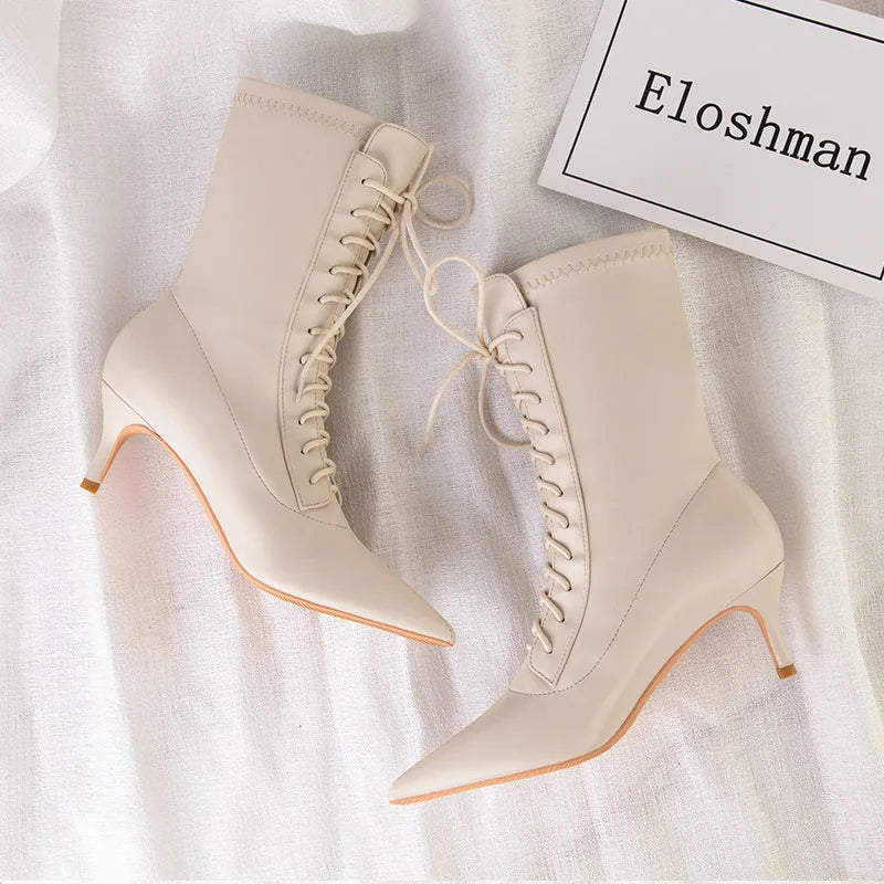 Elegant PU Cross-Tied Sewing Patchwork Women's