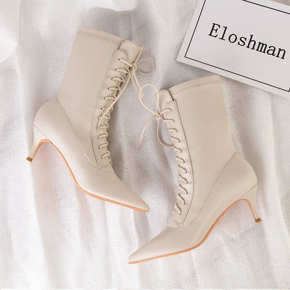 Elegant PU Cross-Tied Sewing Patchwork Women's