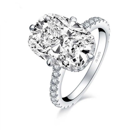 Cbtb Sterling Silver 925 Oval Real Moissanite Rings D Color Vvs1 6ct Women Wedding Luxury Diamond Rings Jewelry