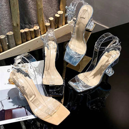 Transparentes  Luxury Diamond Clear Sandals for Women