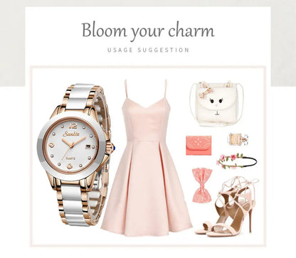 LIGE Brand Sunkta Women Watch 2020 Fashion Ladies Ceramic Wrist Watch Women Dress Watches Stainless Steel Waterproof Date Clock