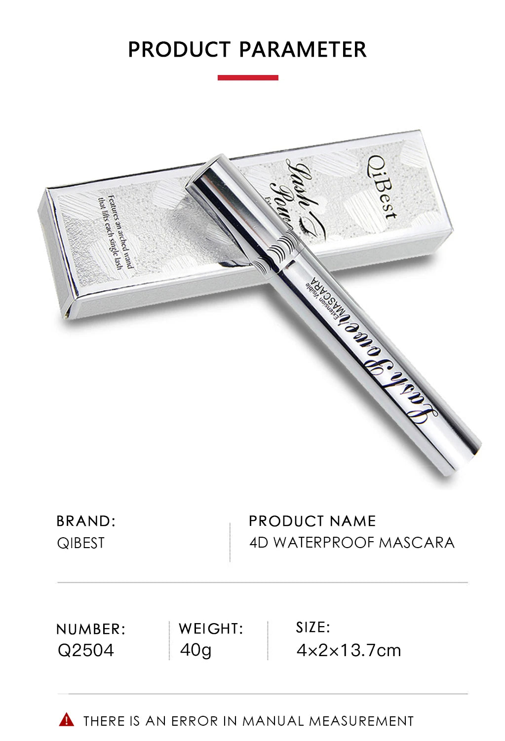 4D Mascara Lengthening Black Lash Eyelash Extension Eye Lashes Brush Beauty Makeup Long-wearing Waterproof Silver Color Mascara