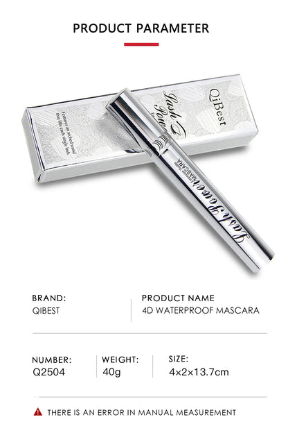 4D Mascara Lengthening Black Lash Eyelash Extension Eye Lashes Brush Beauty Makeup Long-wearing Waterproof Silver Color Mascara